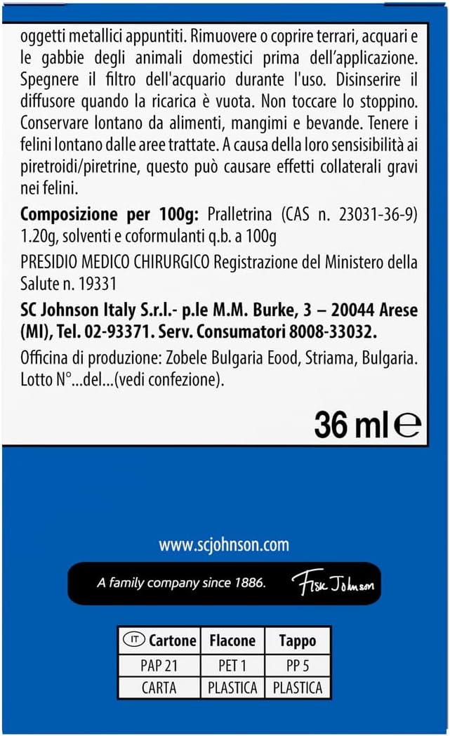 Detalle 2 de Raid Liquido Elettrico Inodore Antizanzare – 3 Ricariche 60 Notti per Zanzare comuni e tigre