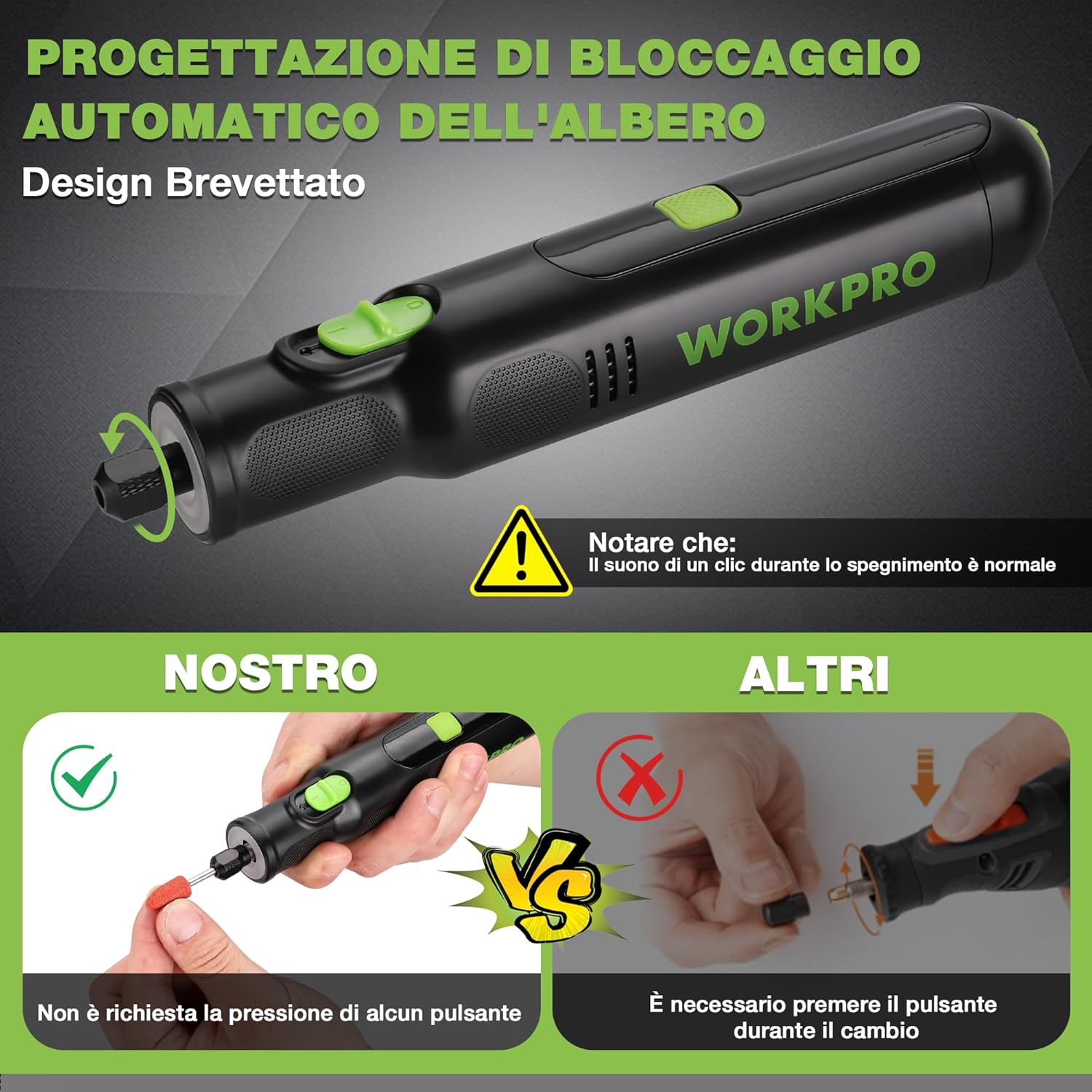 Thumbnail 5 de WORKPRO Utensile Rotante 7,2 V – Multifunzione con 117 accessori, 6 velocità e LED