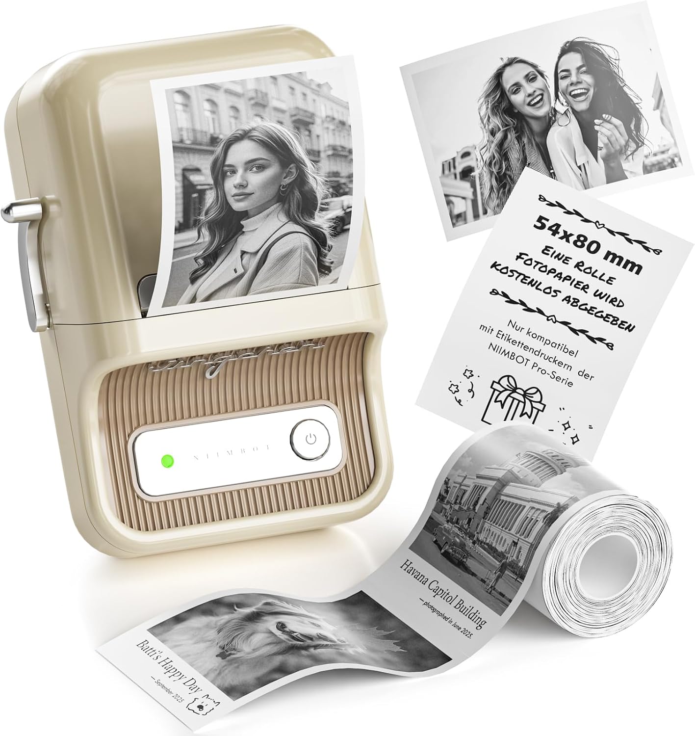 Detalle de NIIMBOT B21 Pro labelprinter, 300 dpi, Bluetooth en rood-zwarte afdrukken