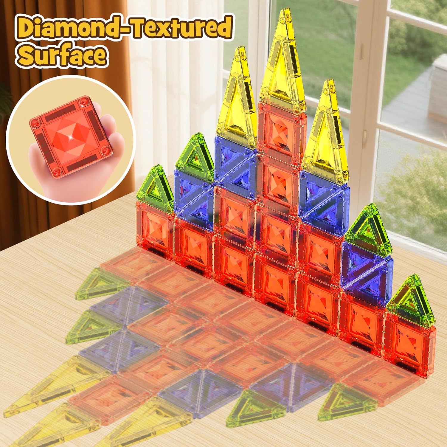 Detalle de Magnetic Tiles for Kids, 40-Piece Set