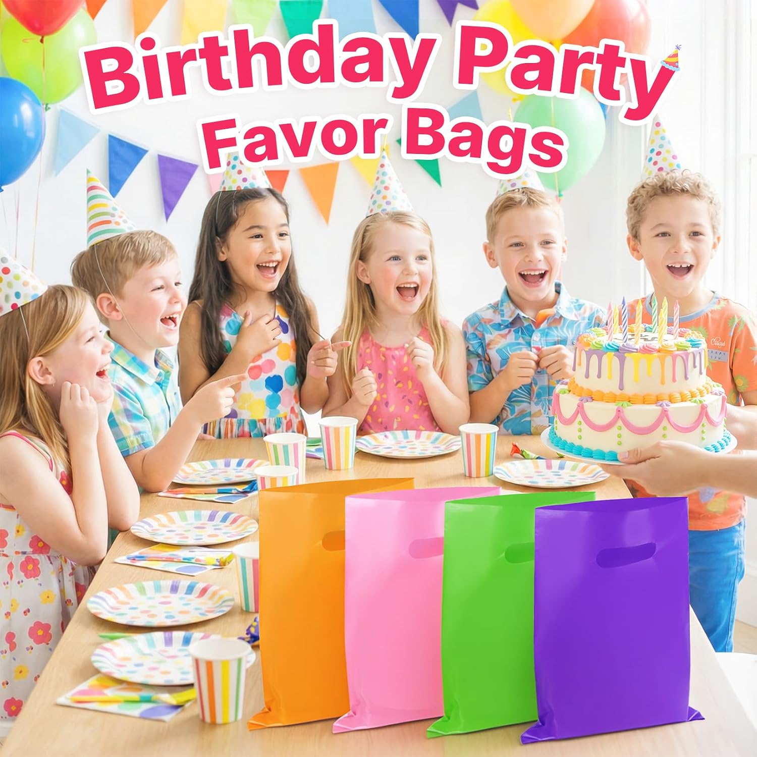 Thumbnail 2 de ANZNKU 50 PCS Multicolor Party Favor Gift Bags (8"x11")