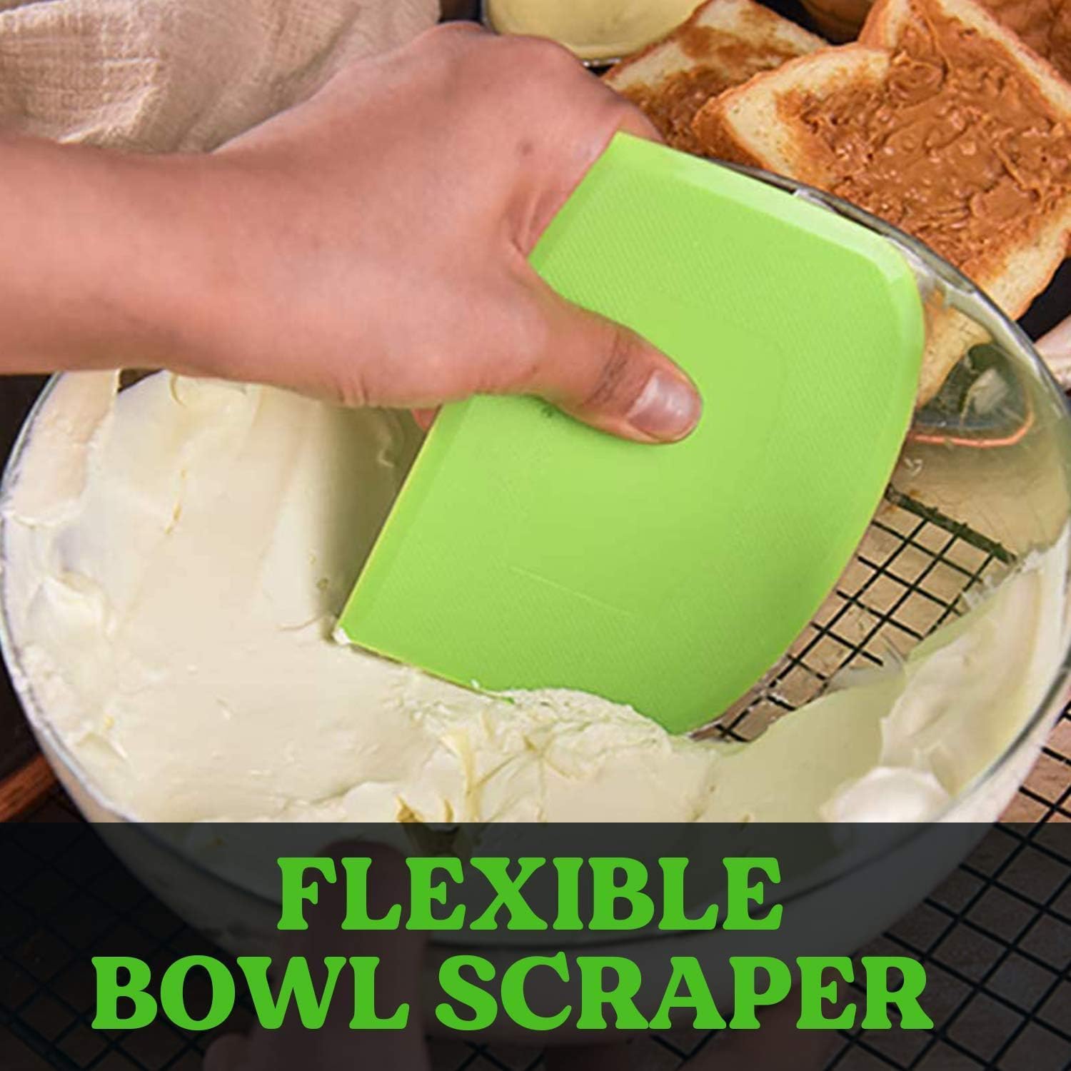 Thumbnail 5 de SURDOCA Flexible Dough Scraper Bench Scraper (3 pack) – 7.1 x 4.9 in, BPA-free PE plastic