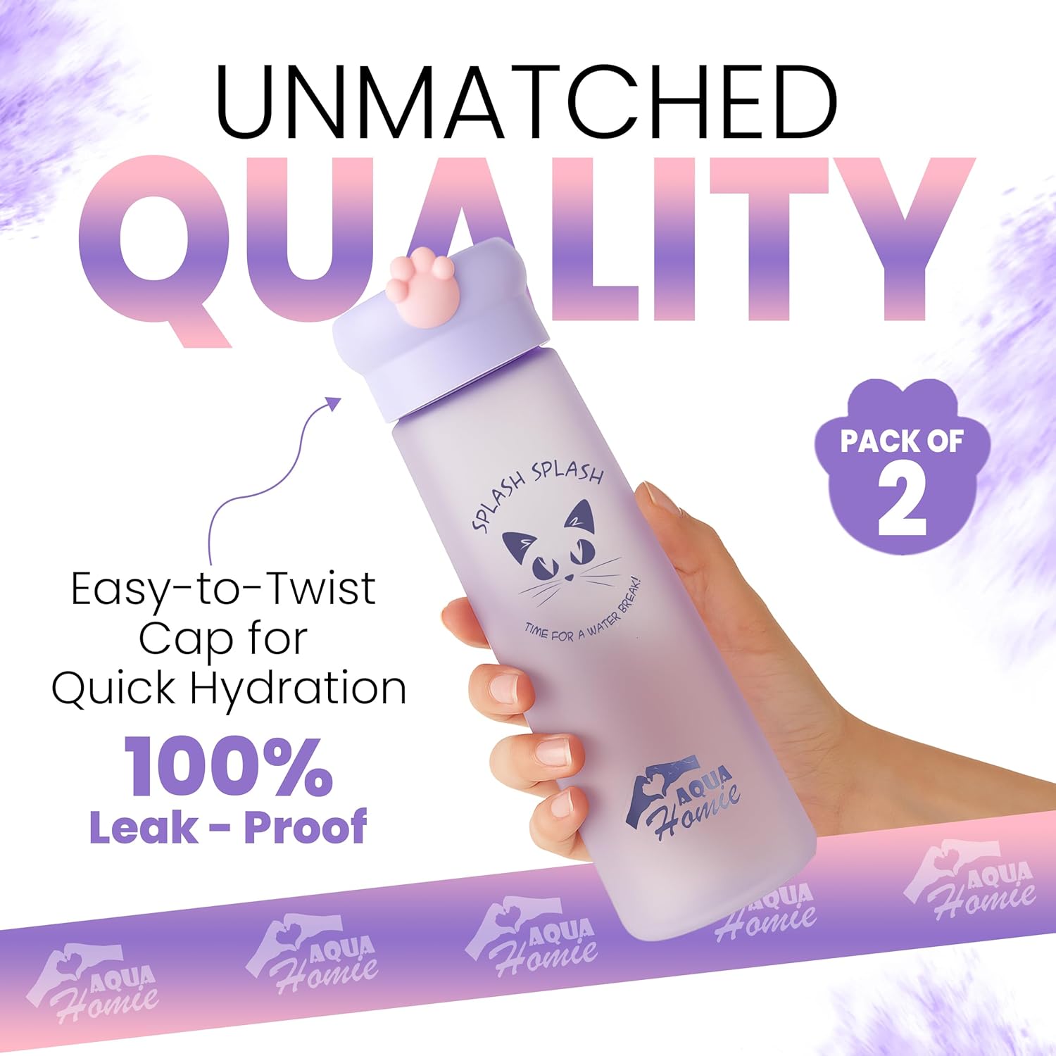 Thumbnail 3 de Aqua Homie water bottle 530ml leakproof
