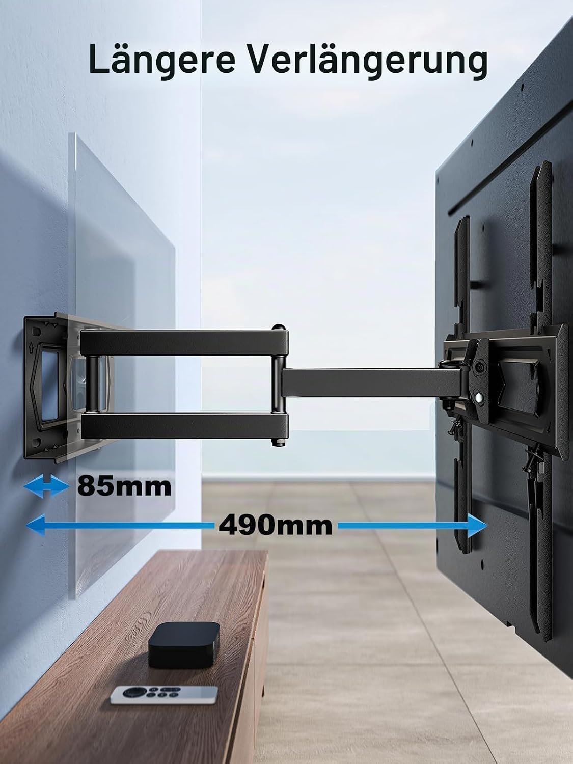 Detalle 2 de PERLESMITH TV Wandhalterung 26–60" für Fernseher bis 40 kg