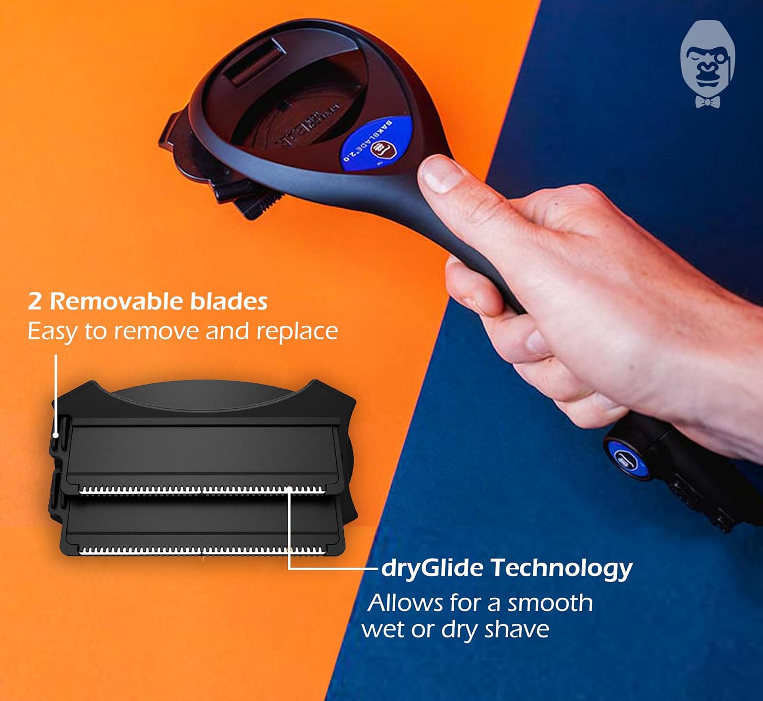 Detalle 2 de BAKBLADE 2.0 PLUS Back Hair Removal and Body Shaver (DIY) – long handle for wet or dry shaving