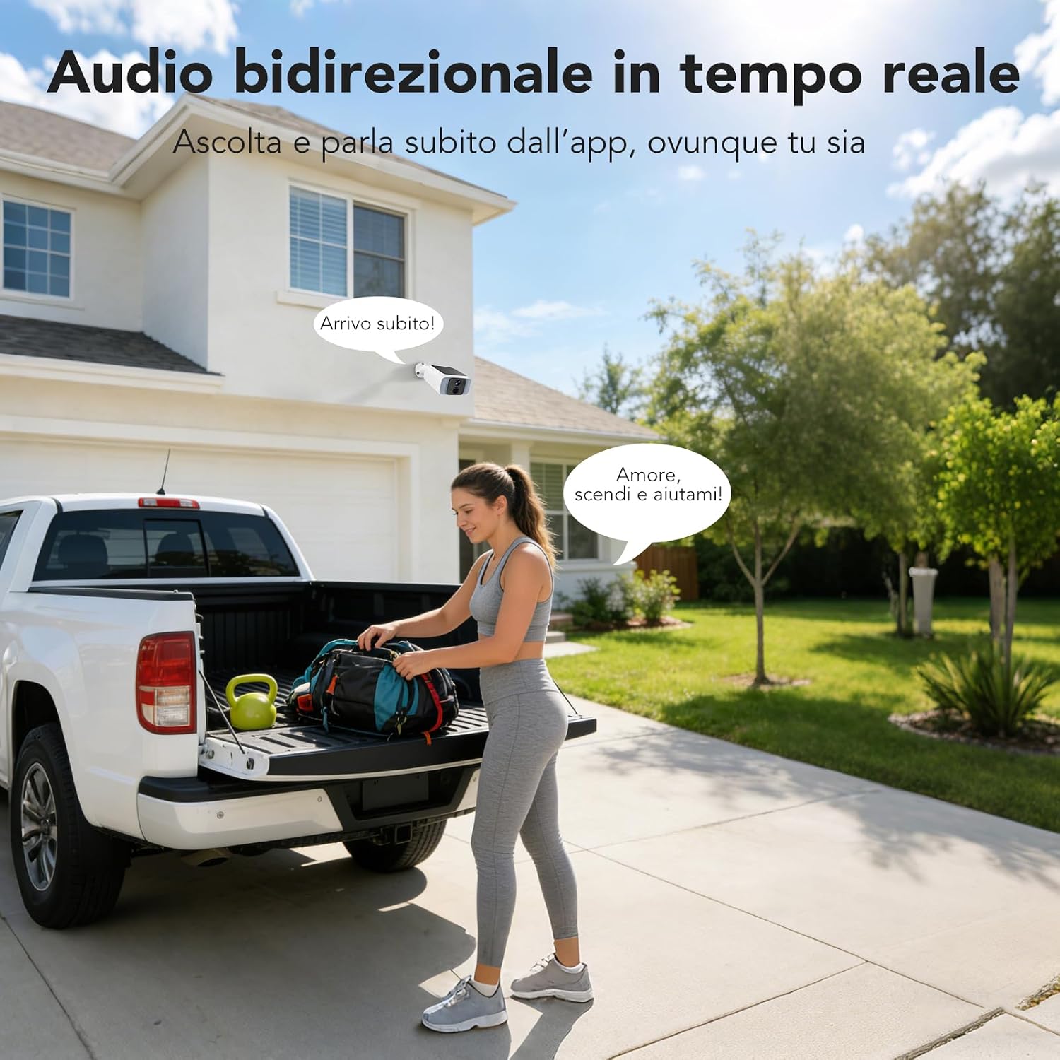 Detalle de GNCC 2K 4MP Telecamera Wi-Fi Esterna Senza Fili con Pannello Solare Integrato – Sorveglianza 365, Visione Notturna a Colori e PIR