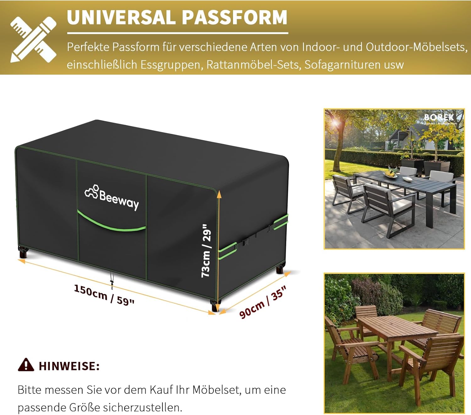 Thumbnail 1 de BEEWAY Gartenmöbel Abdeckung V2.0 150x90x73cm