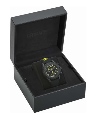 Thumbnail 3 de Versace Fornax, montre chronographe à quartz pour homme, cadran noir et Greca 3D
