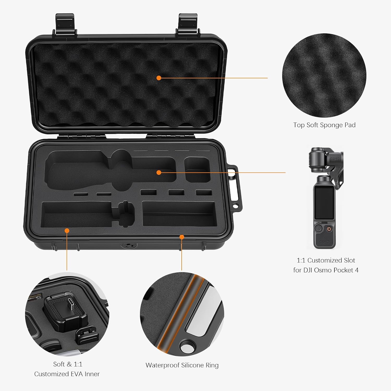Thumbnail 6 de AMAZEAR Waterproof Hard Case for DJI Osmo Pocket 4 and Creator Combo