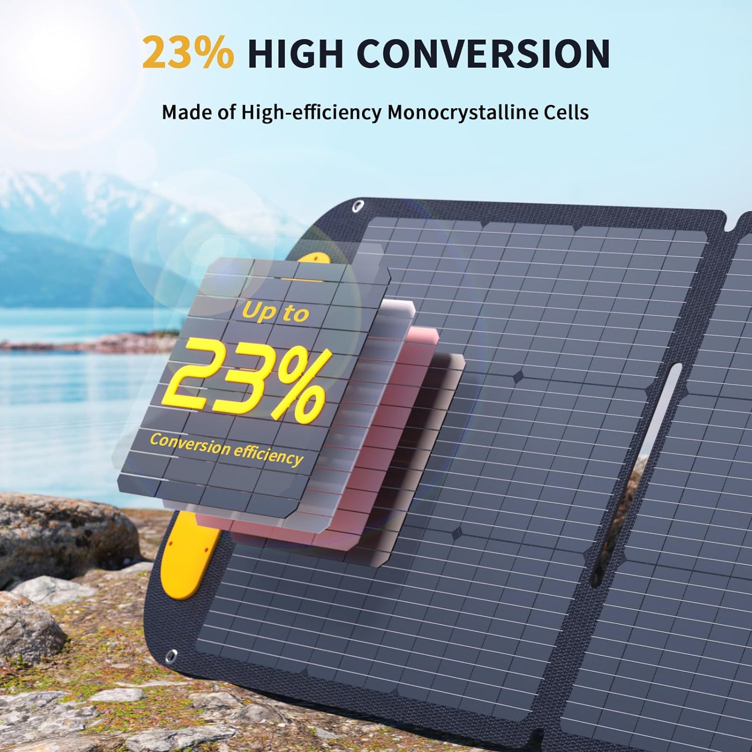 Thumbnail 3 de VTOMAN VS110 110W Portable Solar Panel: Foldable, IP67, 23% Efficient for Outdoor Power Needs