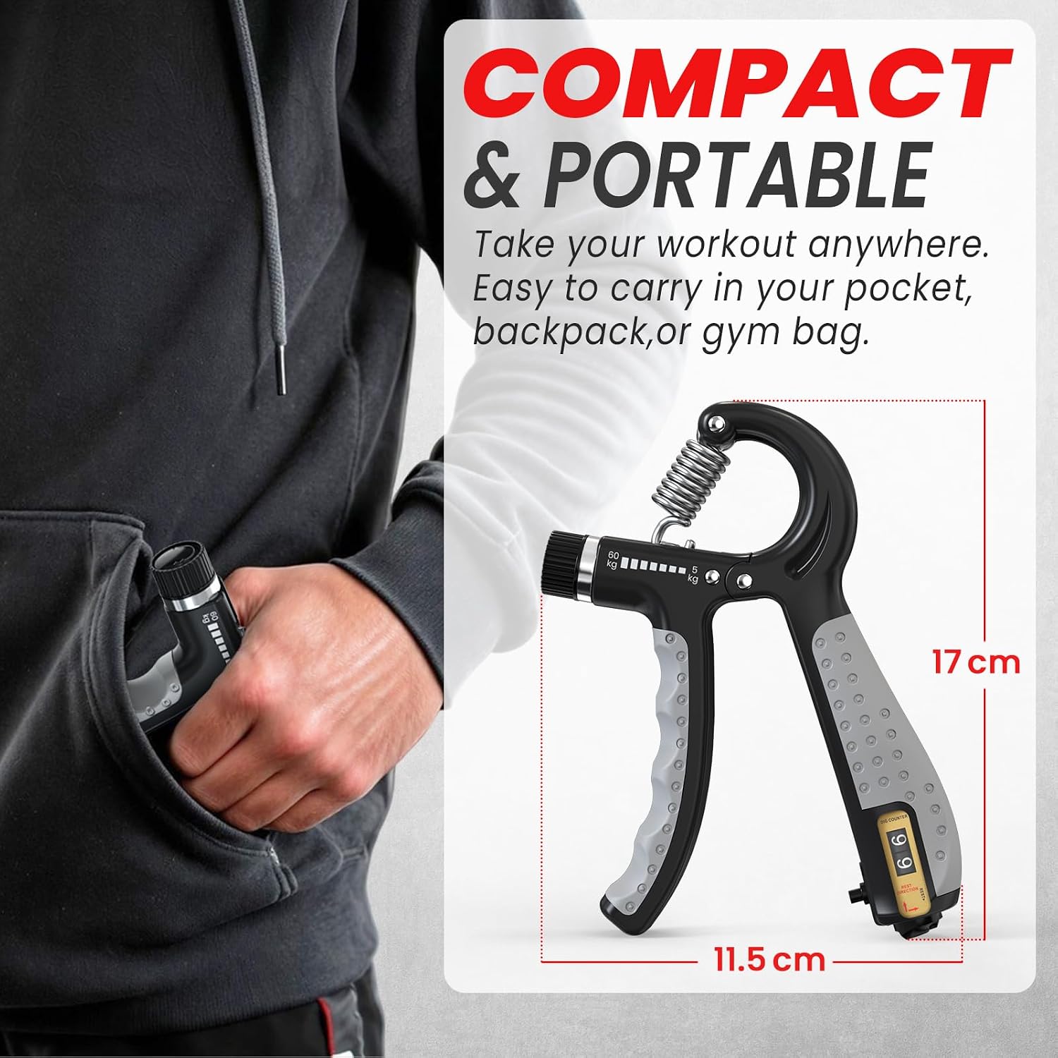Thumbnail 6 de FUNFLEX verstelbare handtrainer met teller, weerstand van 5 tot 60 kg