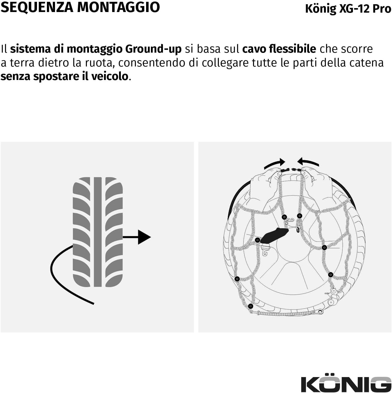 Detalle de KÖNIG XG-12 PRO 252 catene da neve