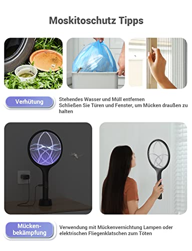 Thumbnail 9 de YISSVIC Elektrische Fliegenklatsche extra stark 4000V 2 in 1 Schwarz (2 STK)
