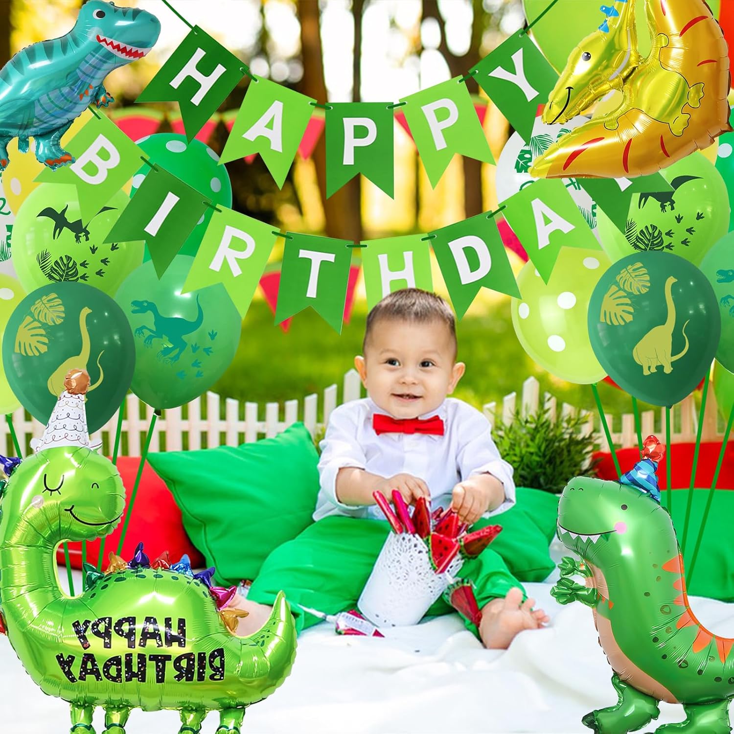 Thumbnail 6 de Dinosaur Happy Birthday Party Balloons Set – Dinosaur Theme Decor for Boys and Girls
