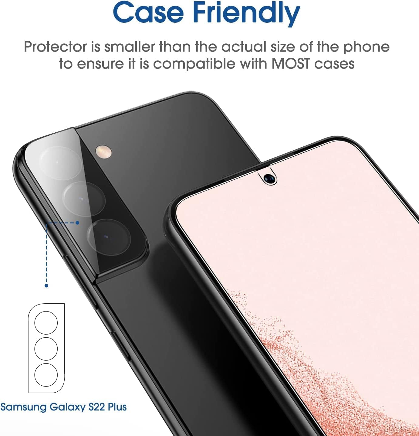 Thumbnail 4 de amFilm OneTouch Screen Protector for Samsung Galaxy S22 Plus (2-Pack) with 9H Glass & Camera Lens Shield