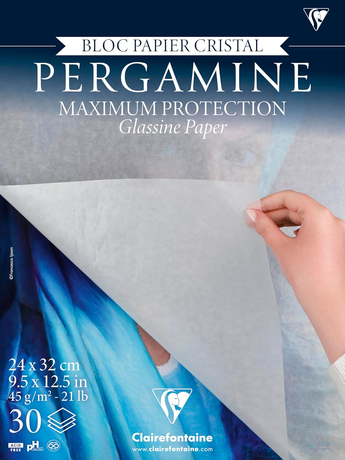 Thumbnail 3 de Clairefontaine 976101C Bloc Encollé Pergamine A3 – 30 Feuilles, 29,7×42 cm, Papier Cristal Souple