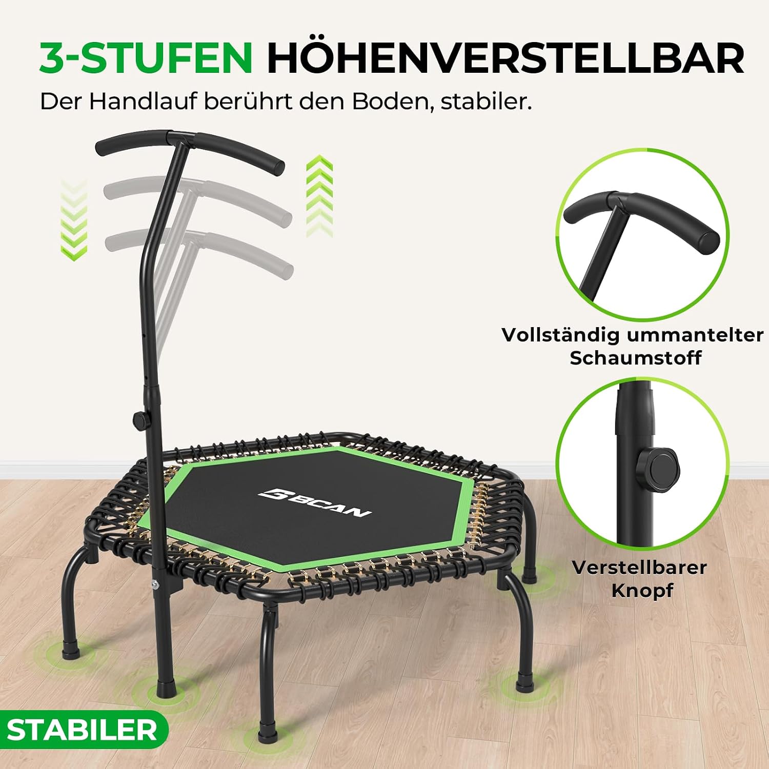 Detalle 2 de BCAN Trampolin Indoor 122 cm
