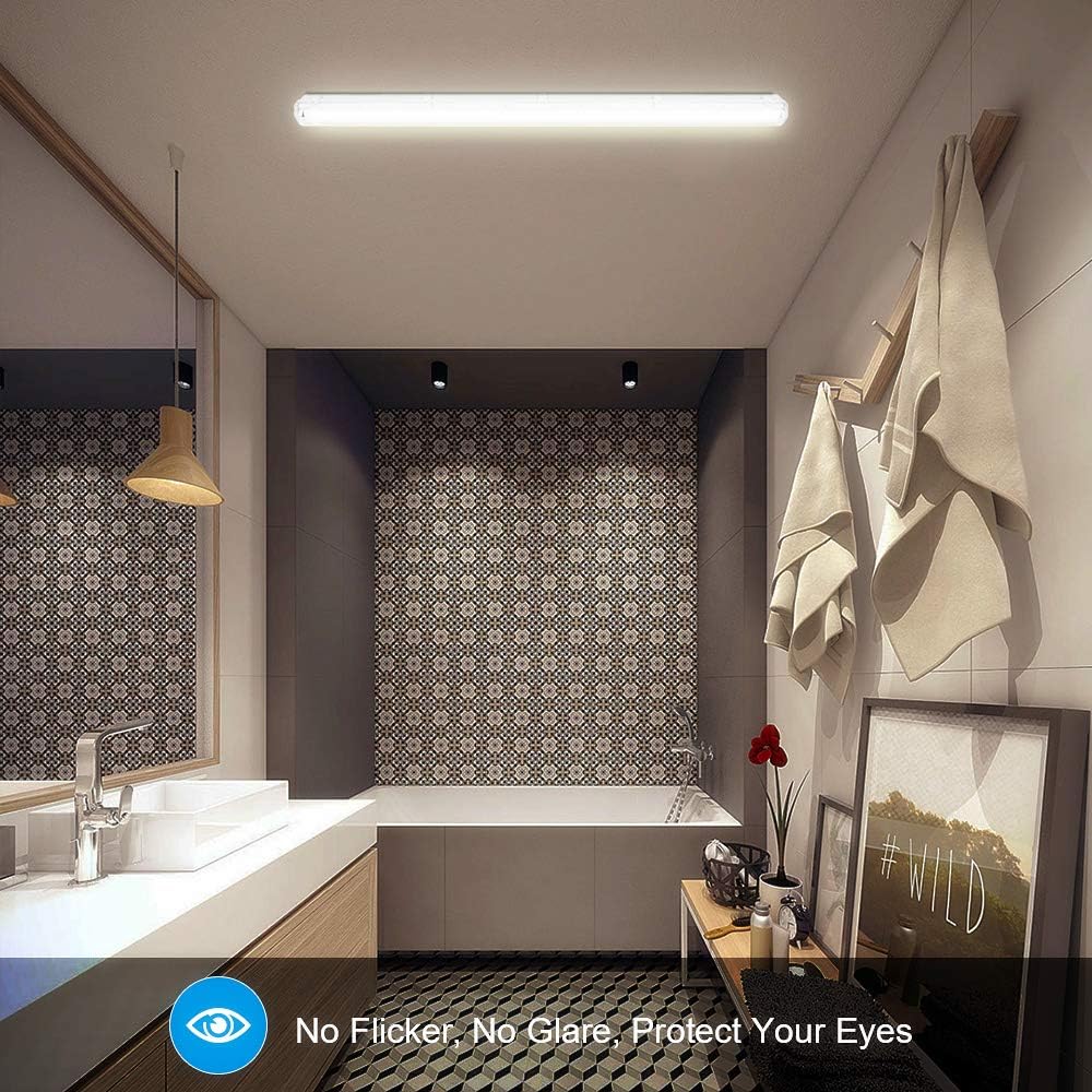 Detalle 2 de Daromigo Lampada LED per ambienti umidi, 150 cm, 2x24 W, IP65 – luce bianca fredda 6500 K