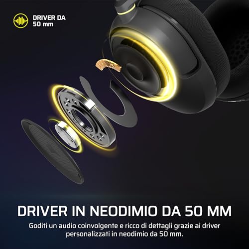Detalle de Corsair HS35 v3 Cuffie Gaming Wireless with Microfono – Nero