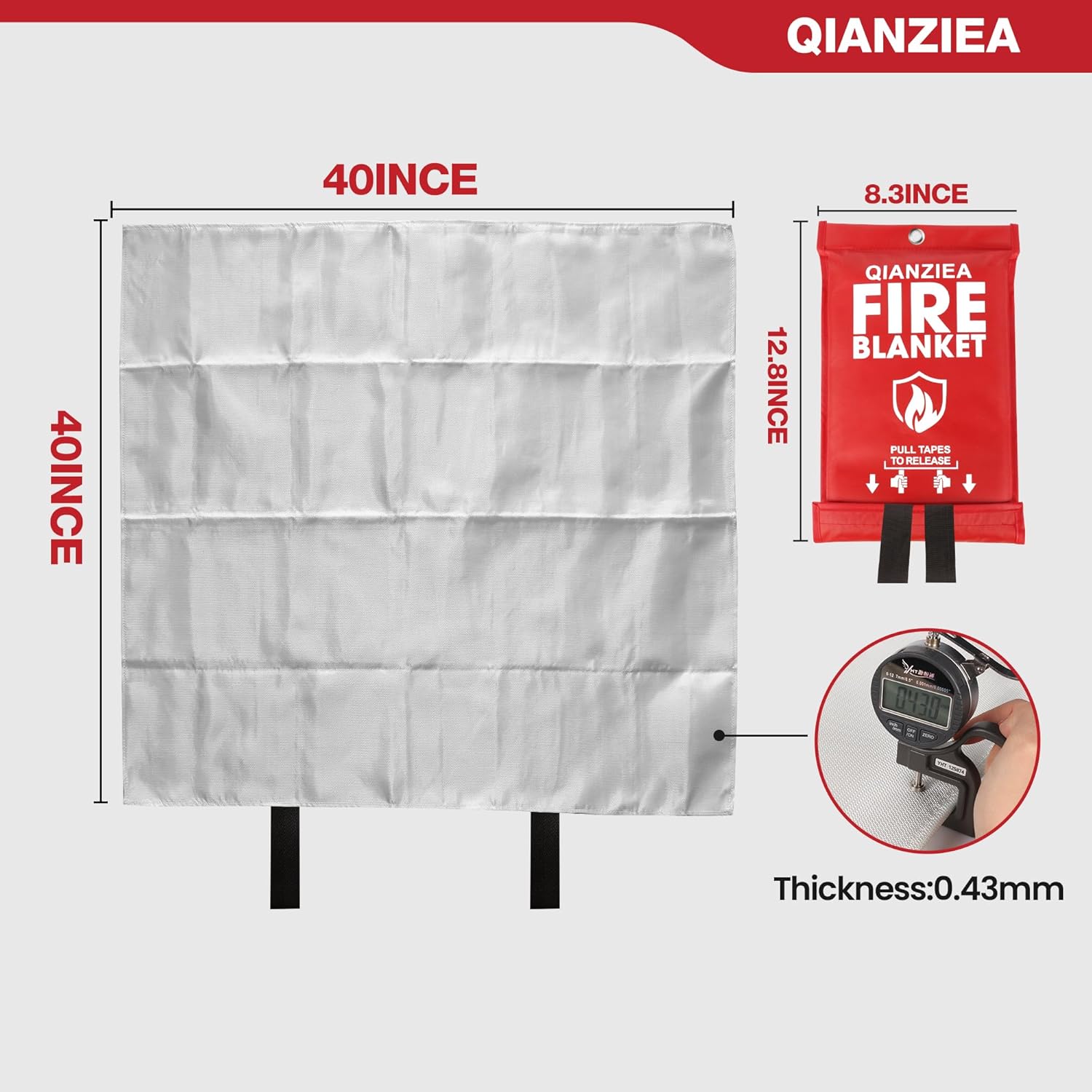 Thumbnail 6 de QIANZIEA Fire Blanket 40x40 inches 🔥📛