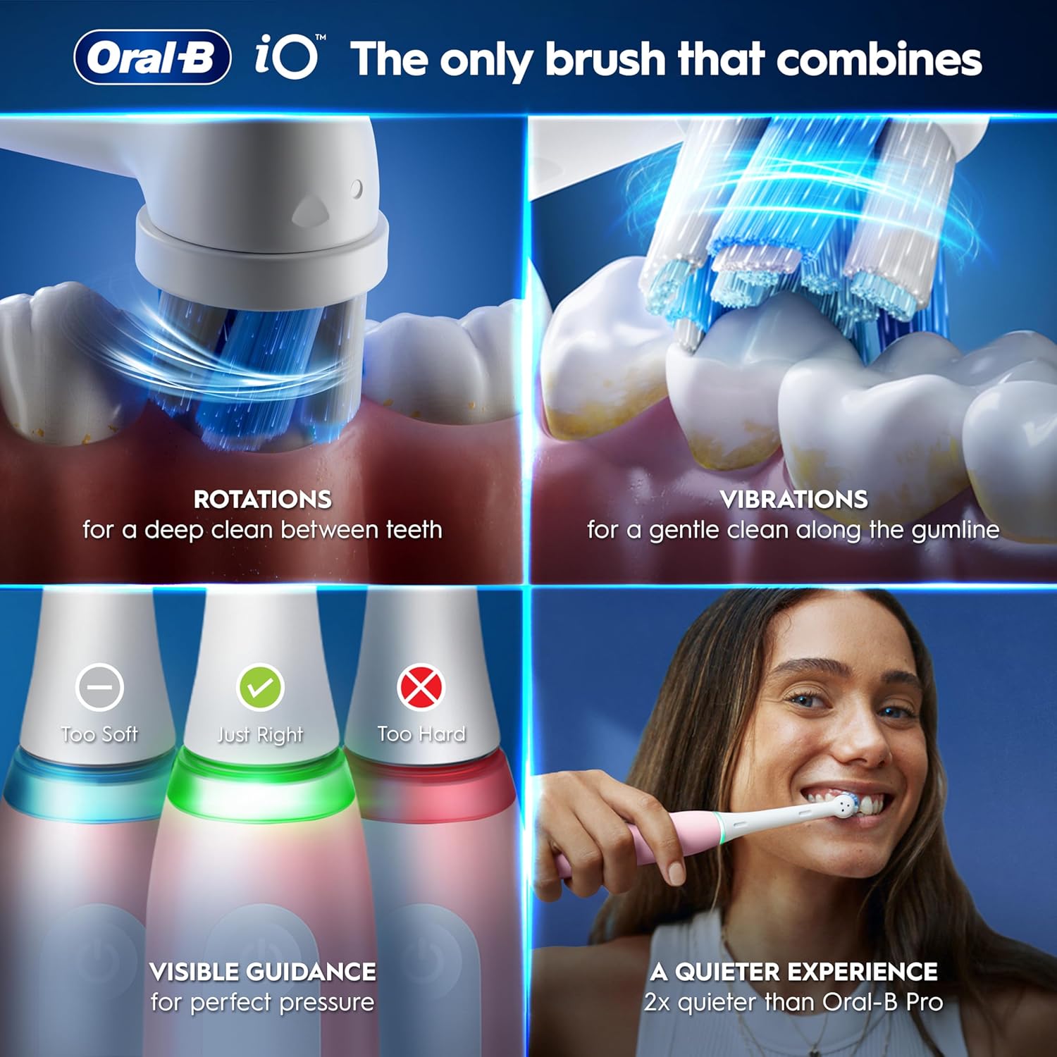 Thumbnail 3 de Oral-B iO3 Ultimate Clean Electric Toothbrush – Blush Pink