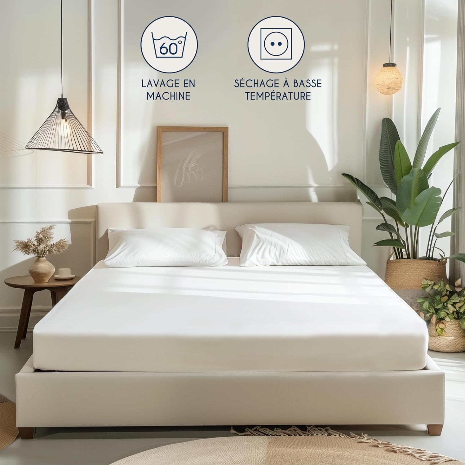 Thumbnail 5 de Dreamzie Drap Housse Jersey Coton 80x190/200 – Blanc, certifié OEKO-TEX