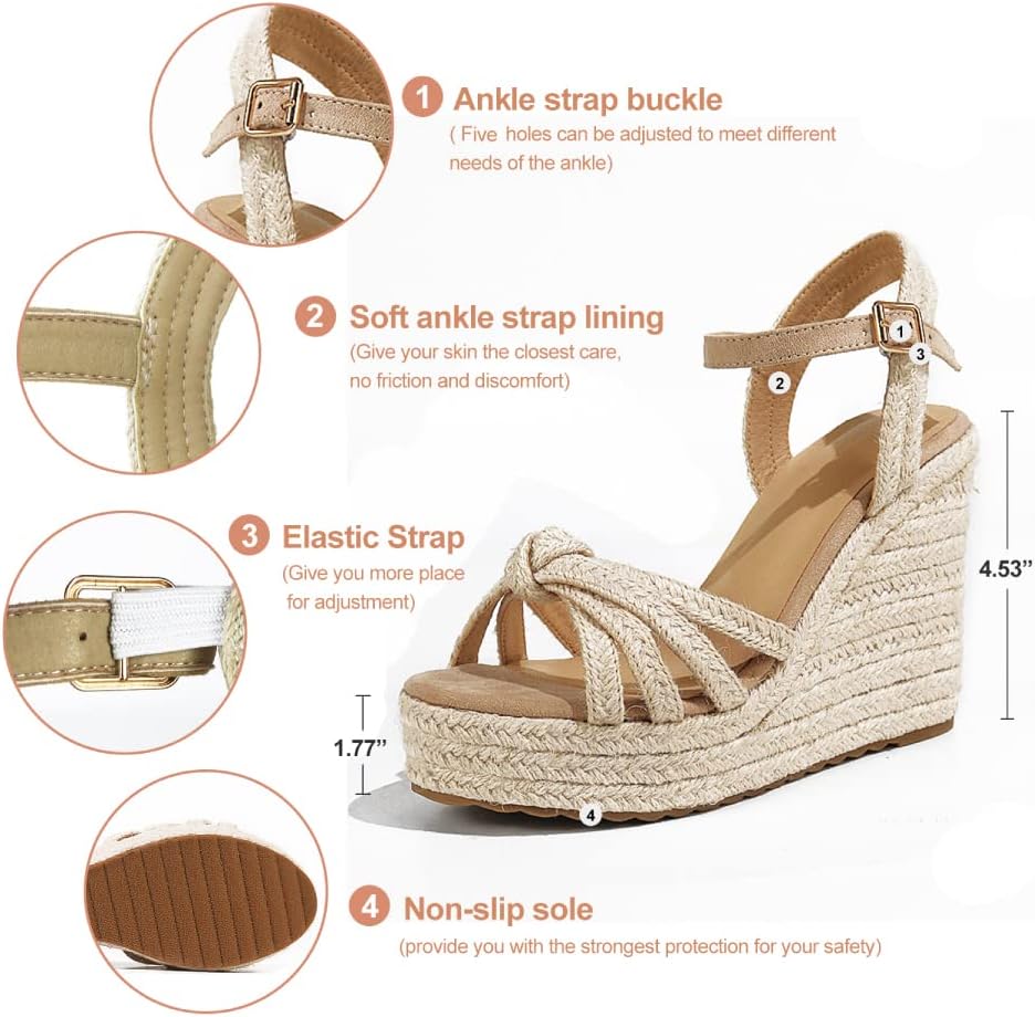 Thumbnail 3 de mikarka Sandals for Women 2026: Comfortable Wedge Platform Espadrille Sandals