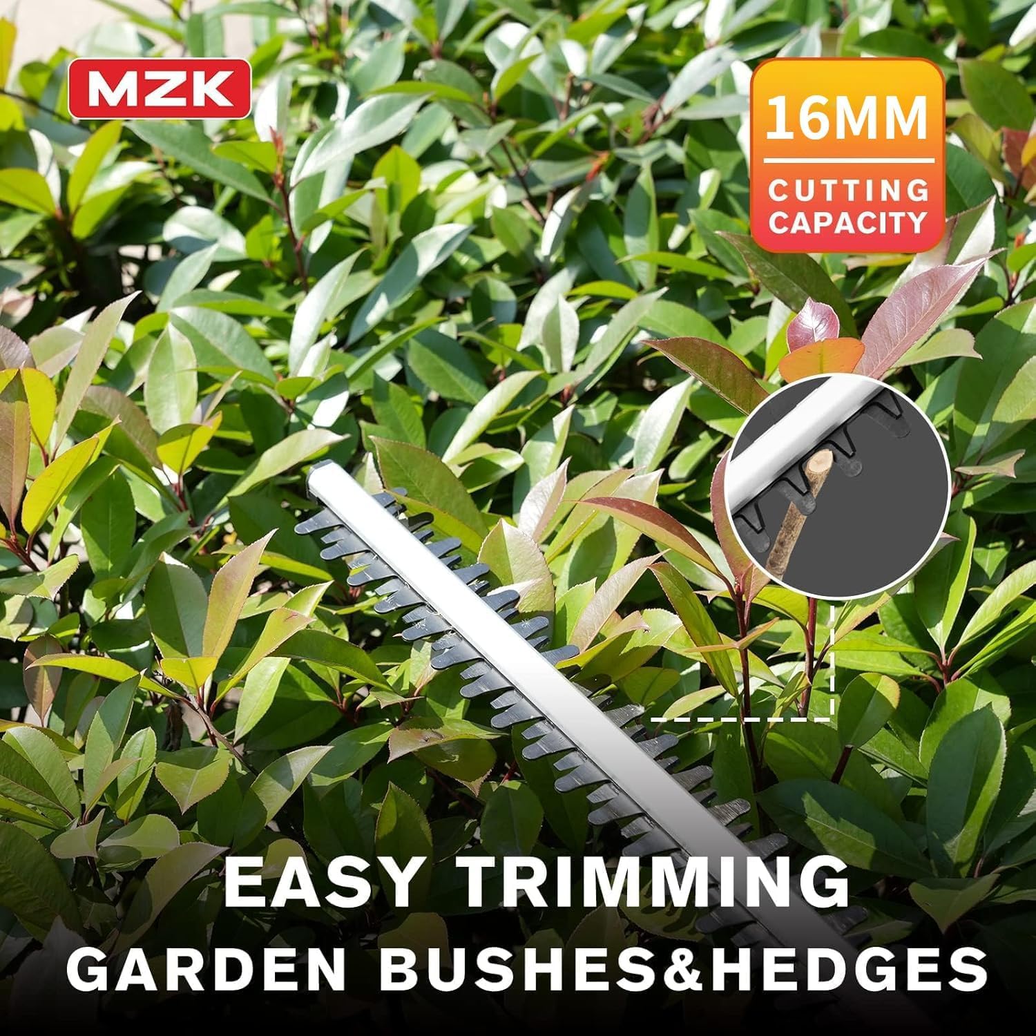 Thumbnail 3 de MZK 20V MAX 57cm Cordless Pole Hedge Trimmer Attachment with 2.4m Reach and Extension Pole