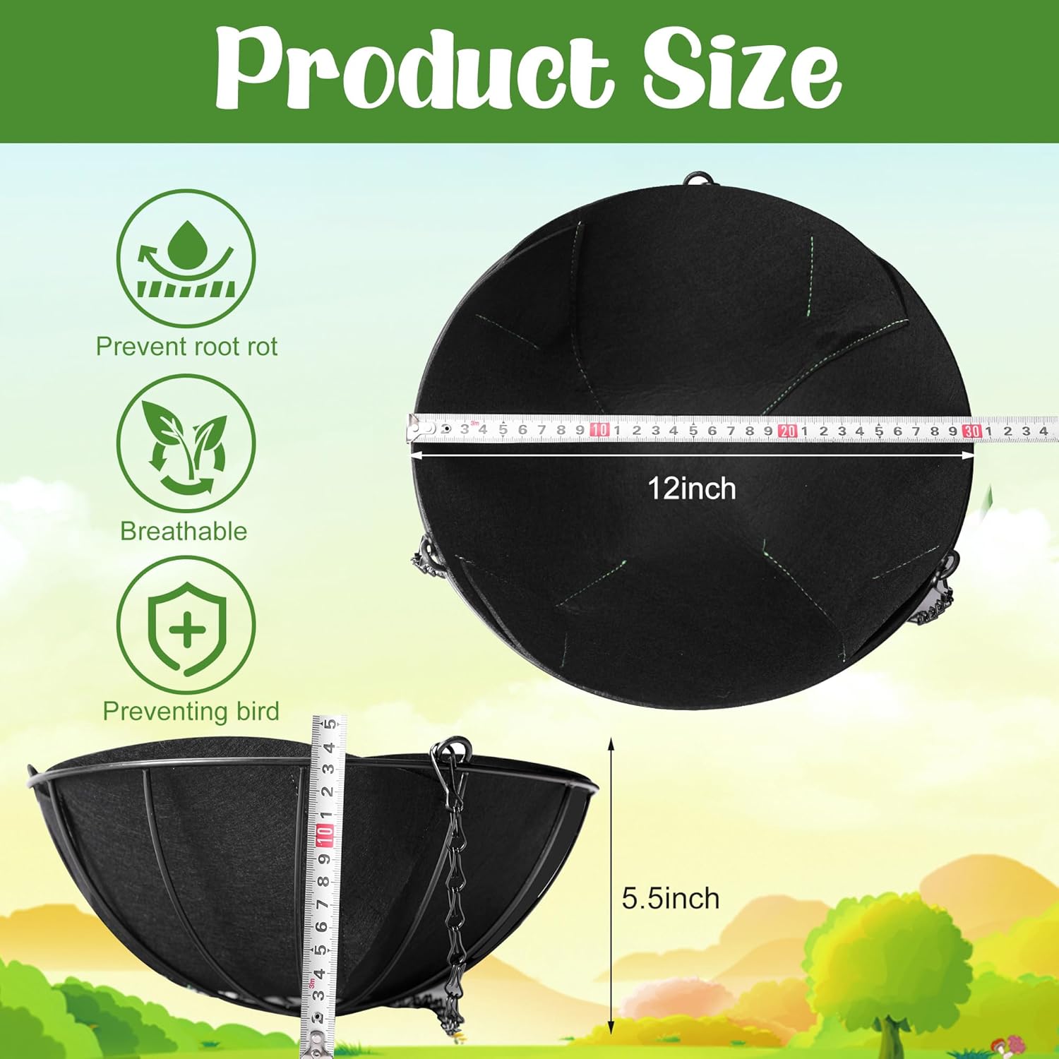 Thumbnail 1 de GIONAR felt planter liner 30 cm, 6 pack
