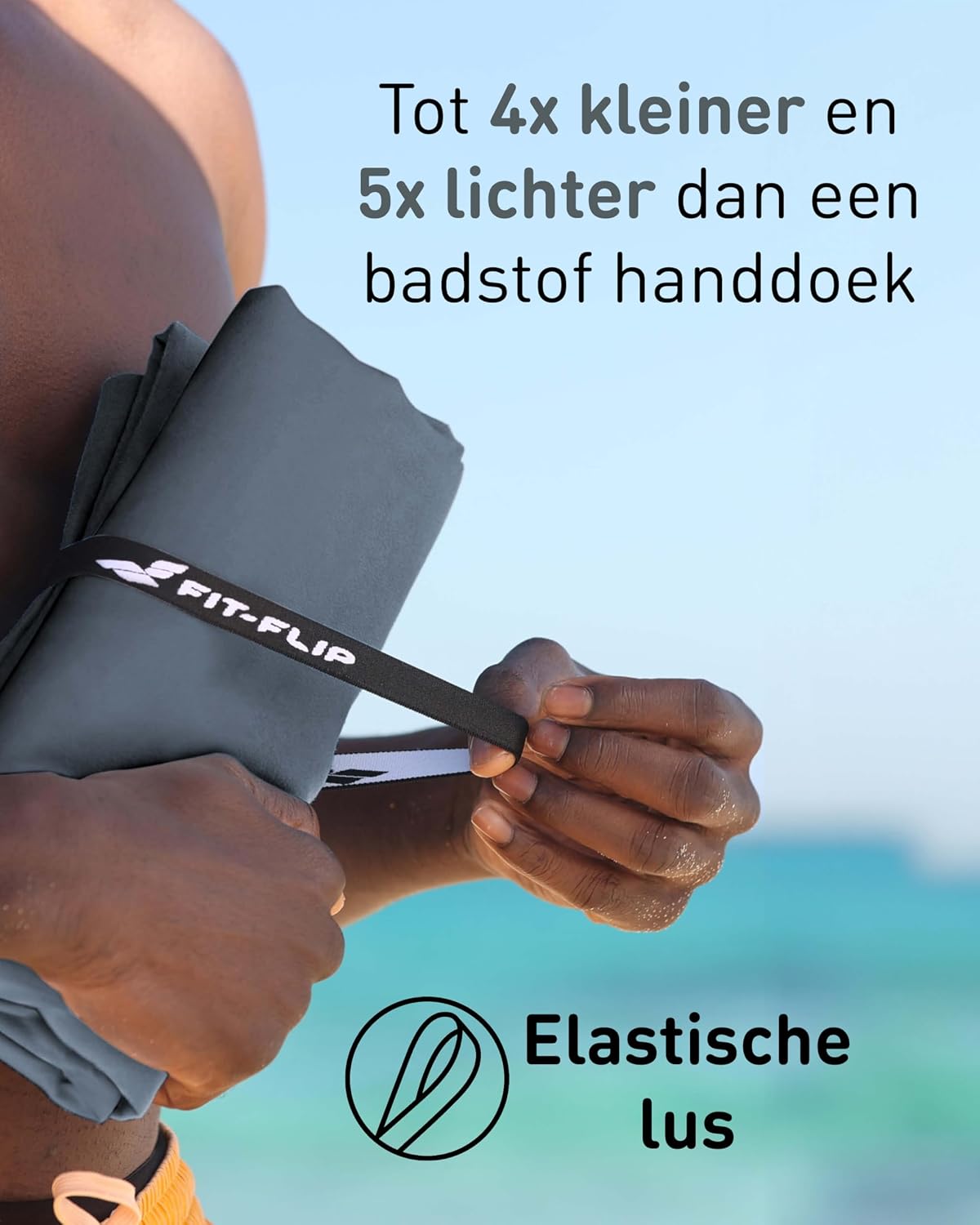 Detalle de Fit-Flip microvezelhanddoek 50 x 30 cm, Cool Grey, licht en sneldrogend