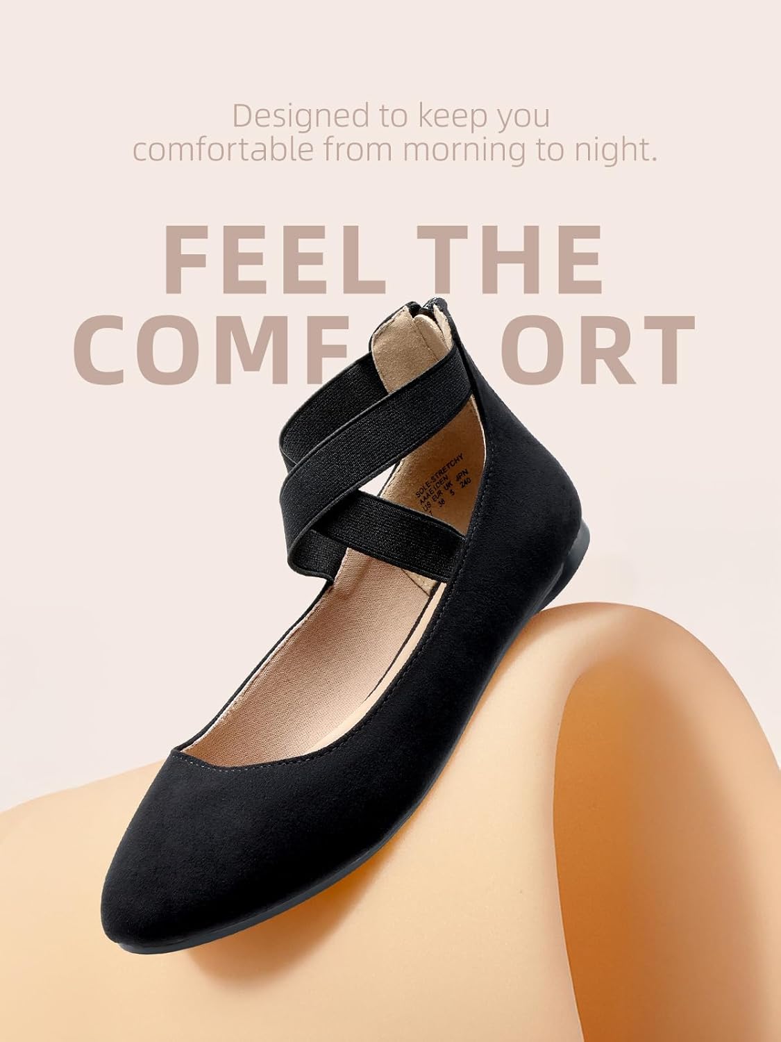 Detalle 2 de DREAM PAIRS Women’s Comfortable Fashion Elastic Ankle Straps Flats