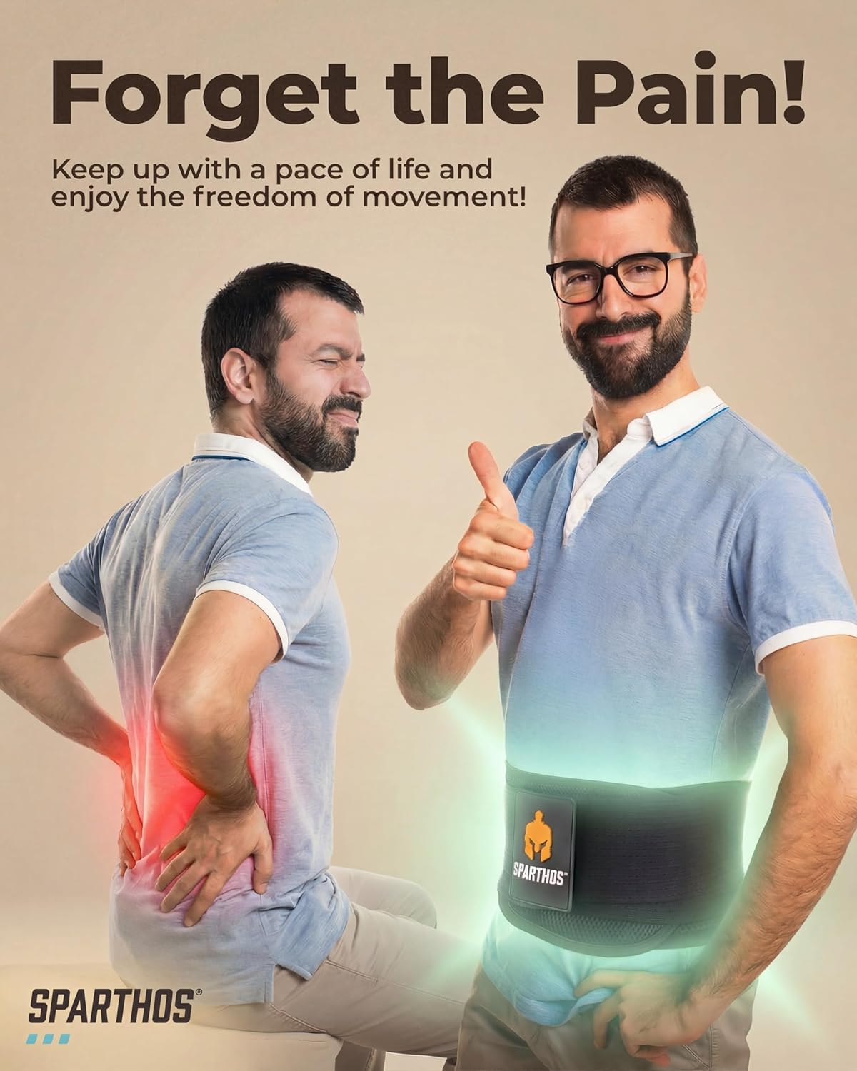 Detalle 2 de Sparthos Back Brace for Lower Back Pain 44–52" 🩺