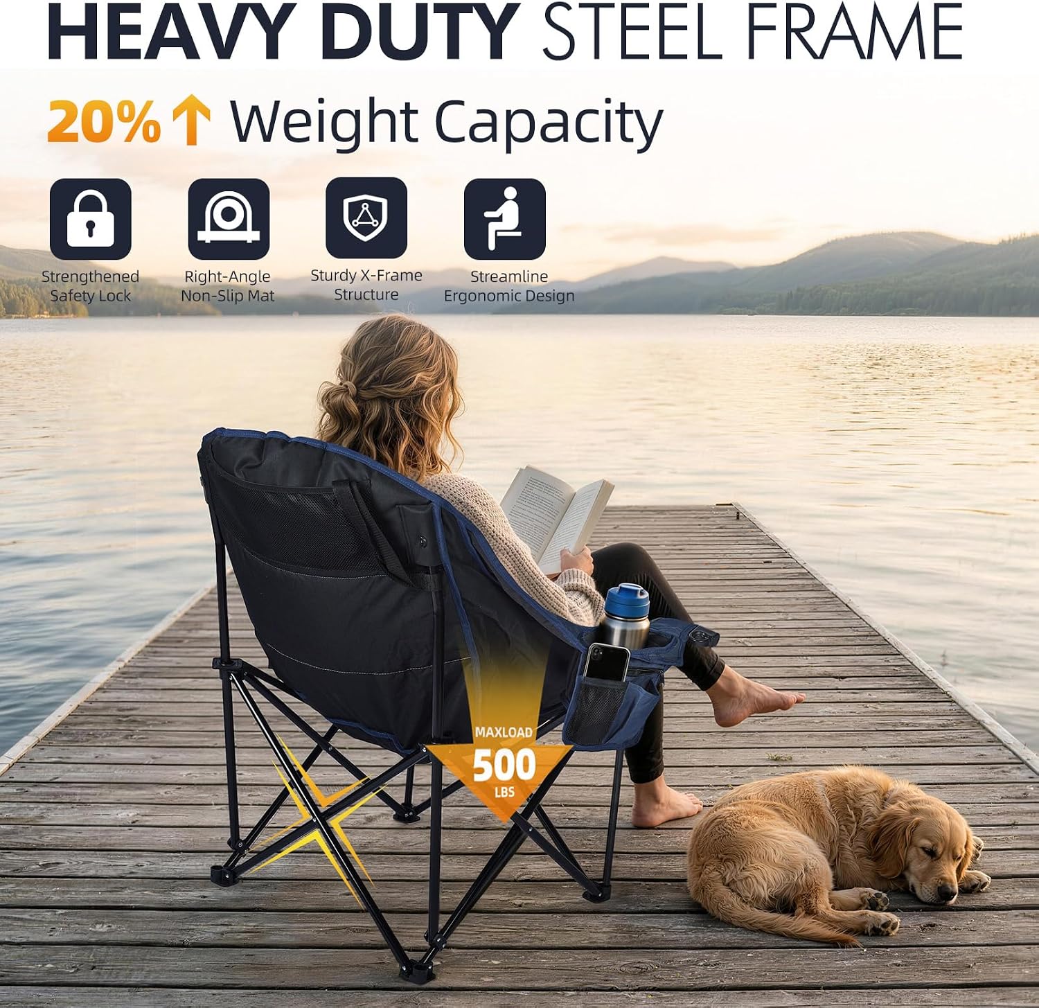 Detalle 1 de Oversized Camping Chair, 2-Pack