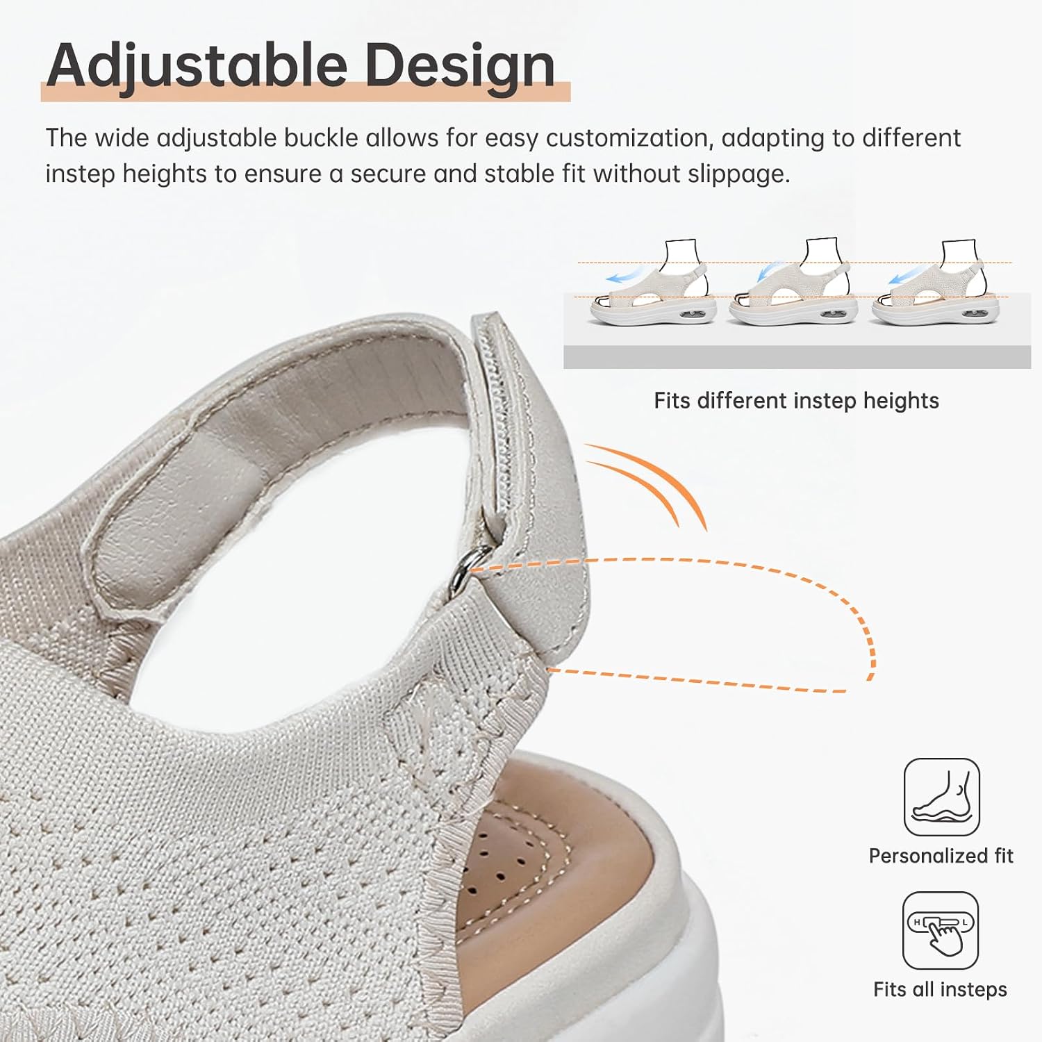 Thumbnail 4 de Bravover Womens Air Cushion Sandals: Breathable Knit Upper, Cushioned Platform for Everyday Walking