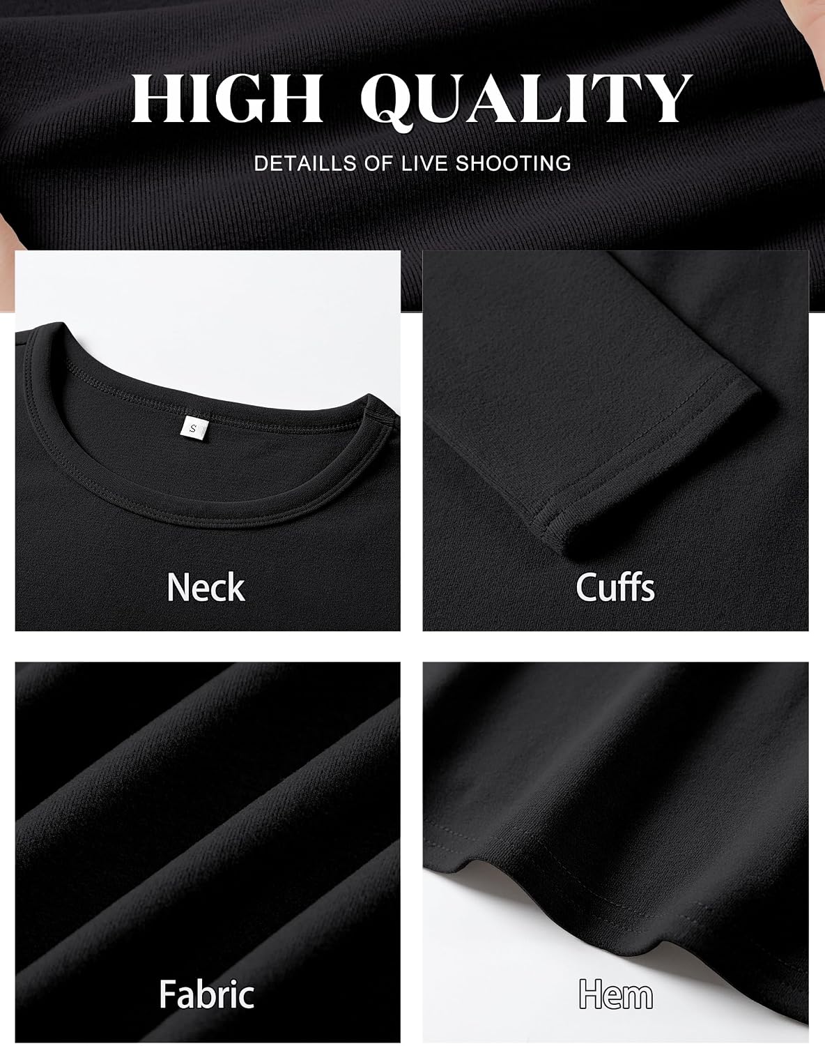 Detalle 2 de ANRABESS Womens Long Sleeve Thermal Shirt — Slim Fit