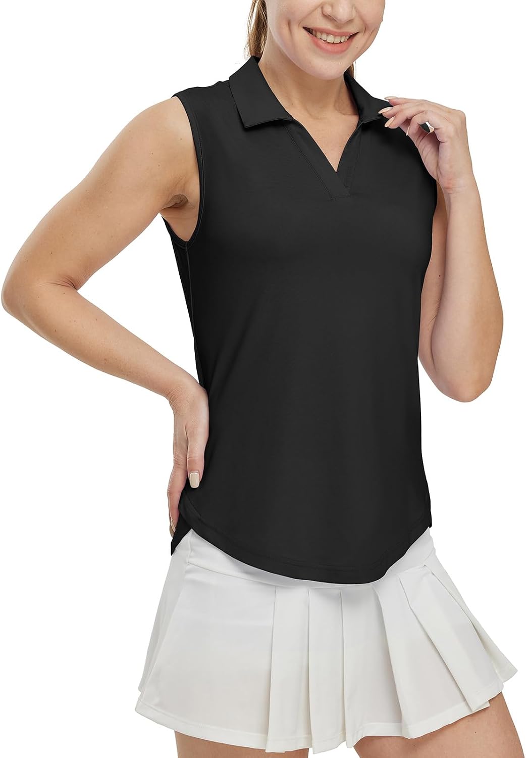 Detalle de BGOWATU Women's Sleeveless Golf Polo UPF 50+