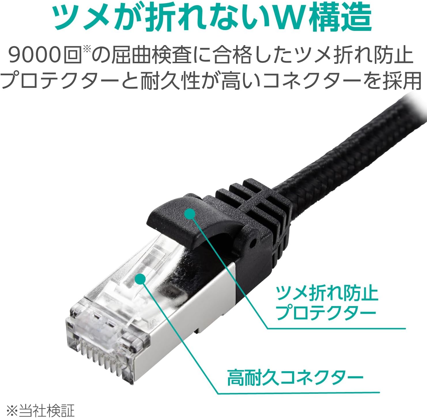 Detalle de エレコム ECLD-TWSM/BK70 CAT7相当LANケーブル 7m・10Gbps対応・メッシュタイプ