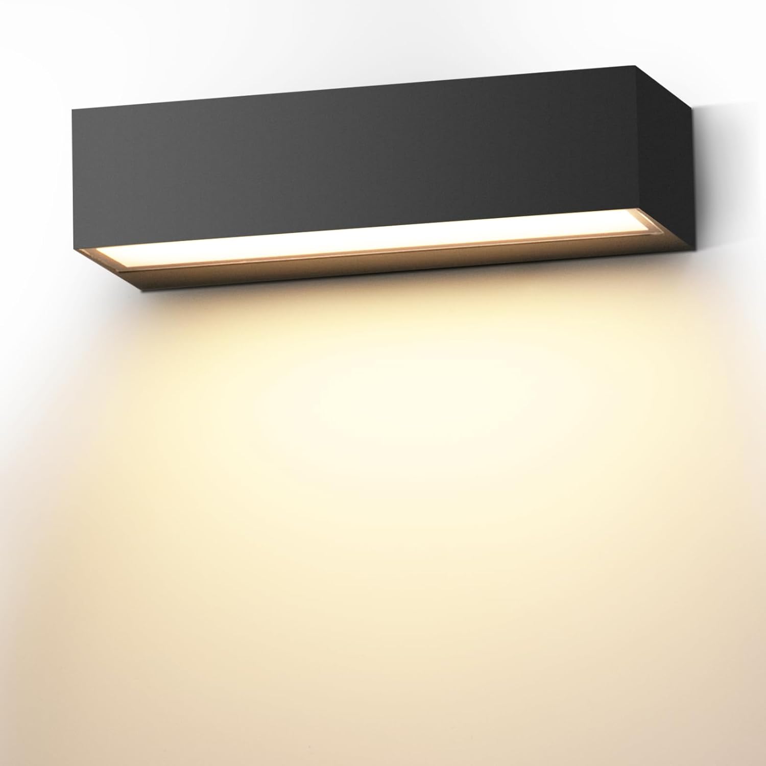Detalle de 12W Applique da Parete Esterno/Interno 3000K — Bianco Nero, 20 cm, IP54