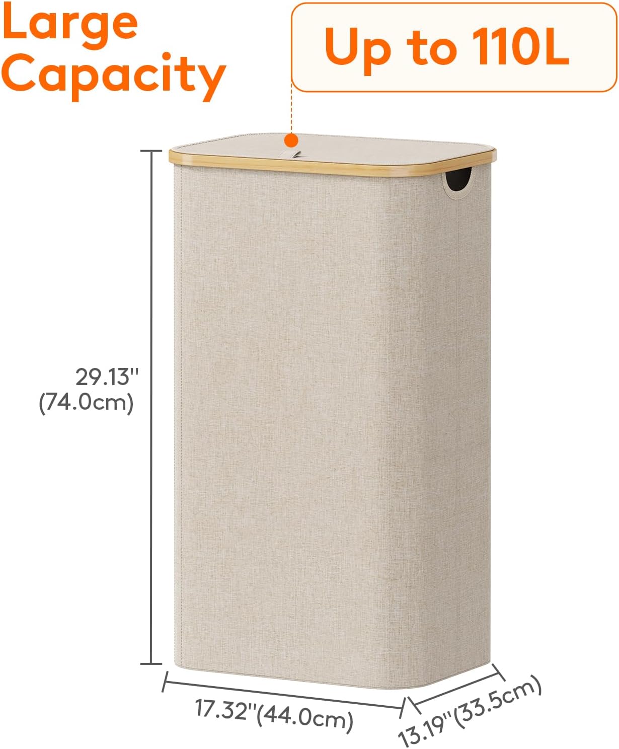 Detalle de Lifewit 100L Laundry Basket with Lid ⚙