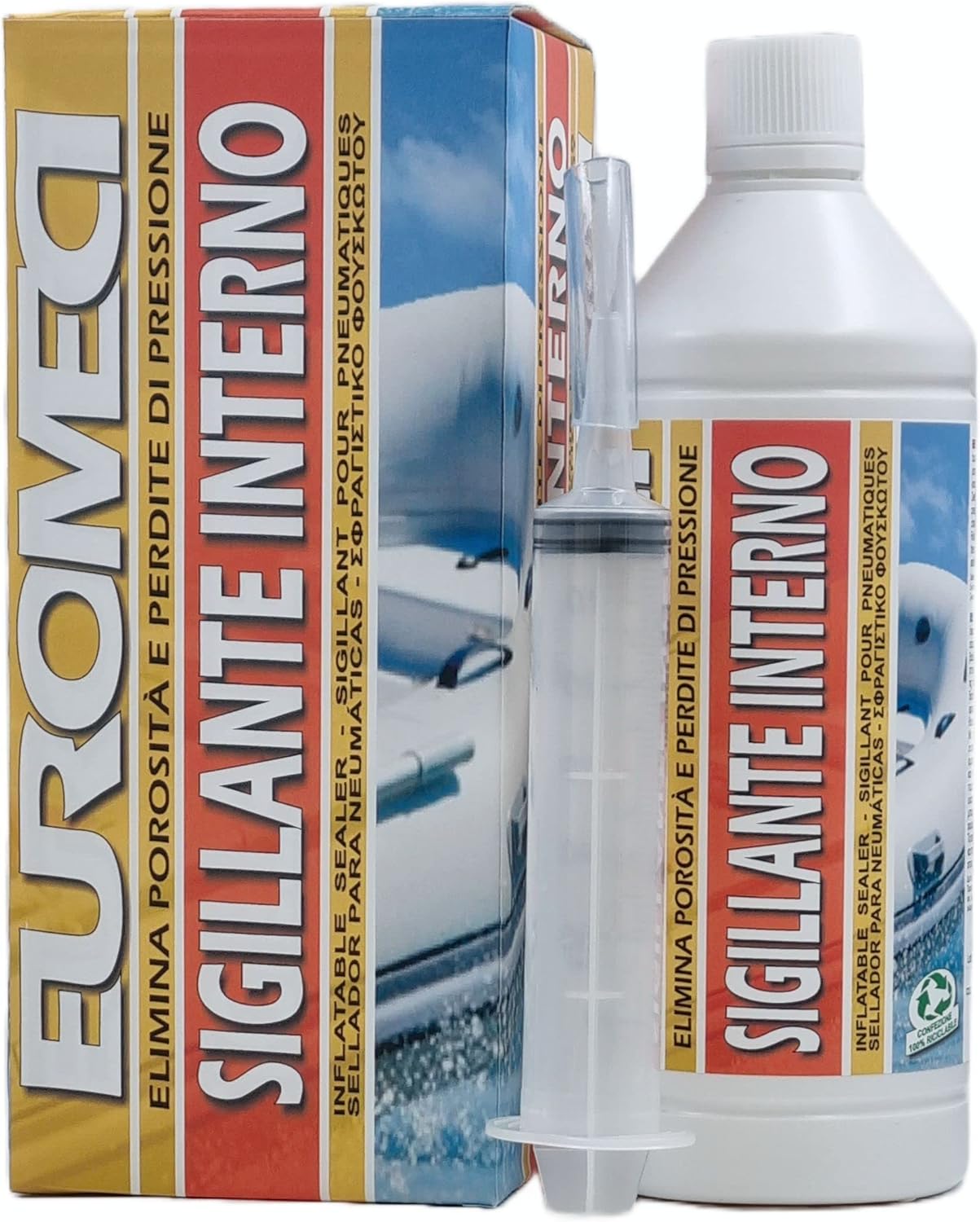 Thumbnail 1 de EUROMECI Sigillante Interno per gommoni, elimina microperdite dalle camere (1.000 ml)
