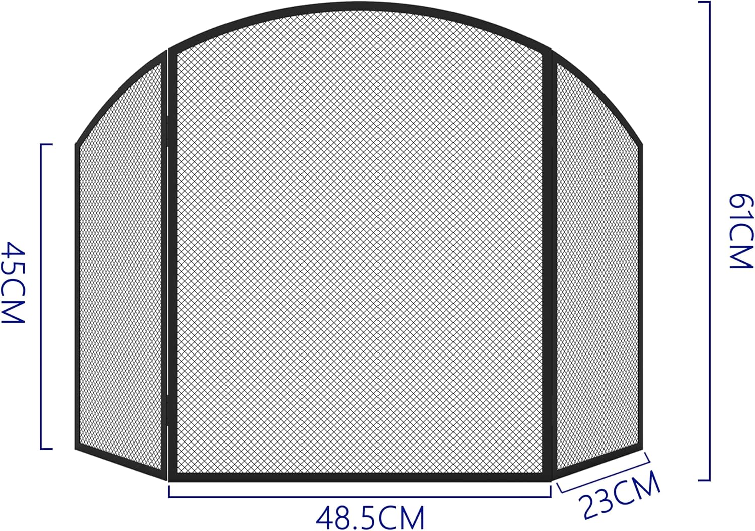 Detalle de Kingson Black Fireplace Guard 96.5x61cm
