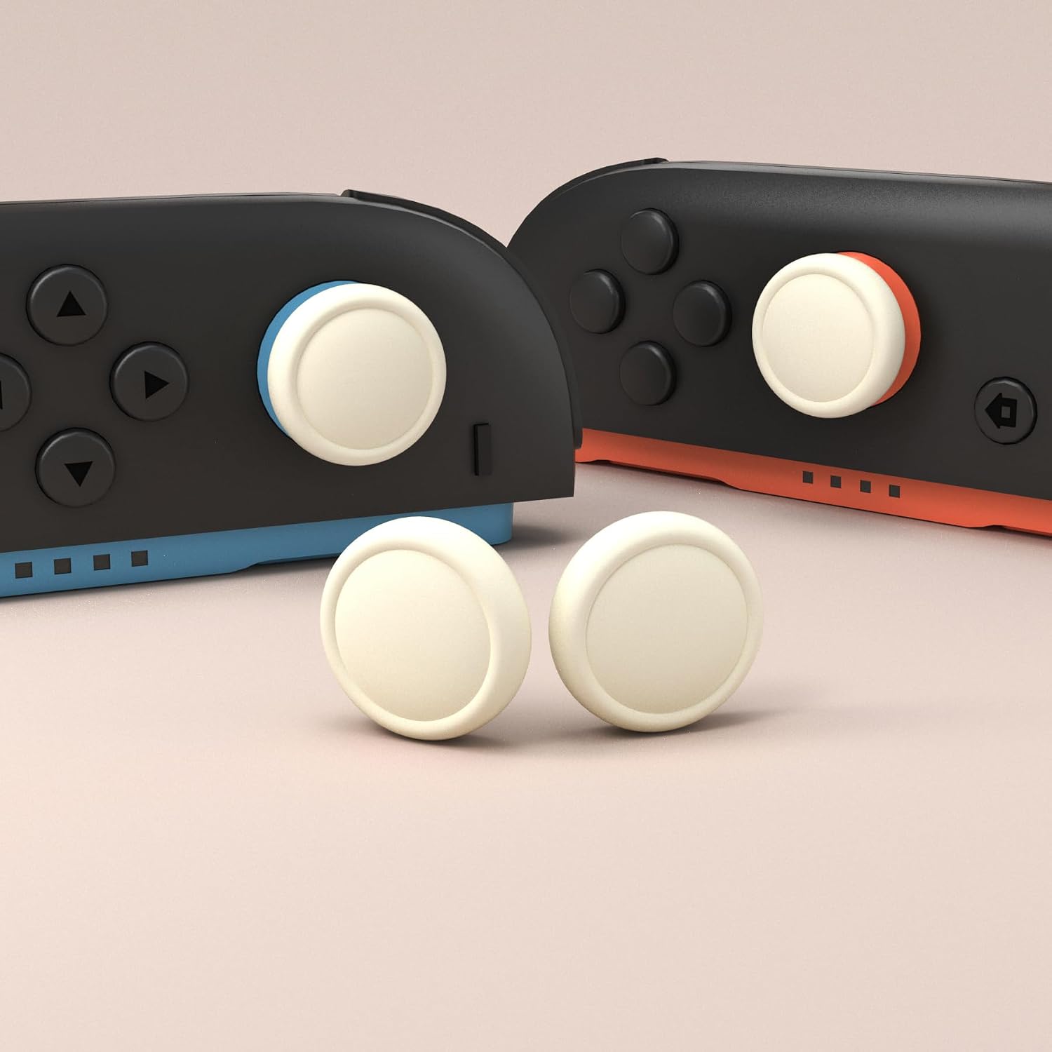 Detalle 2 de PlayVital Thumb Grips for Nintendo Switch 2 (Joycon 2) – 4-Pack Silicone Caps in Antique Yellow
