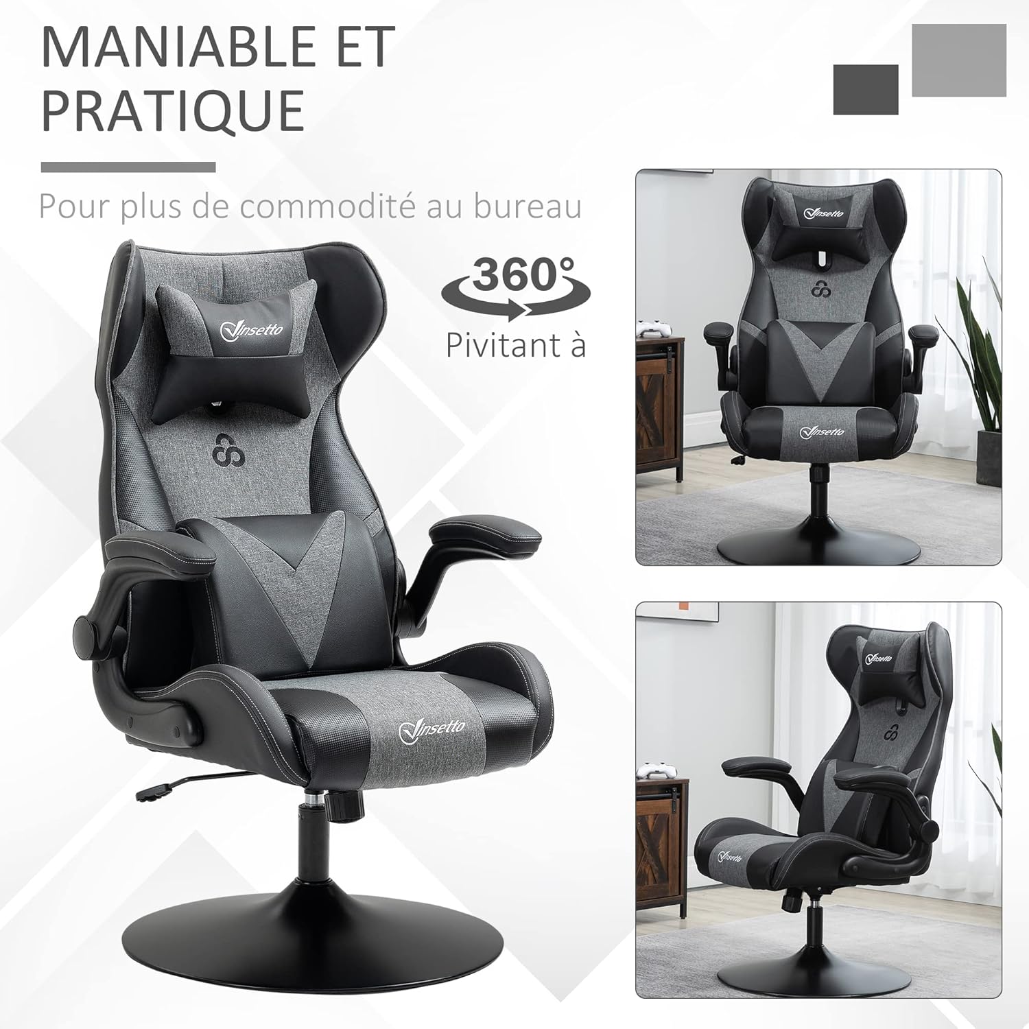 Thumbnail 6 de Vinsetto Chaise de Gaming Ergonomique — Confort et ajustements pour longues sessions