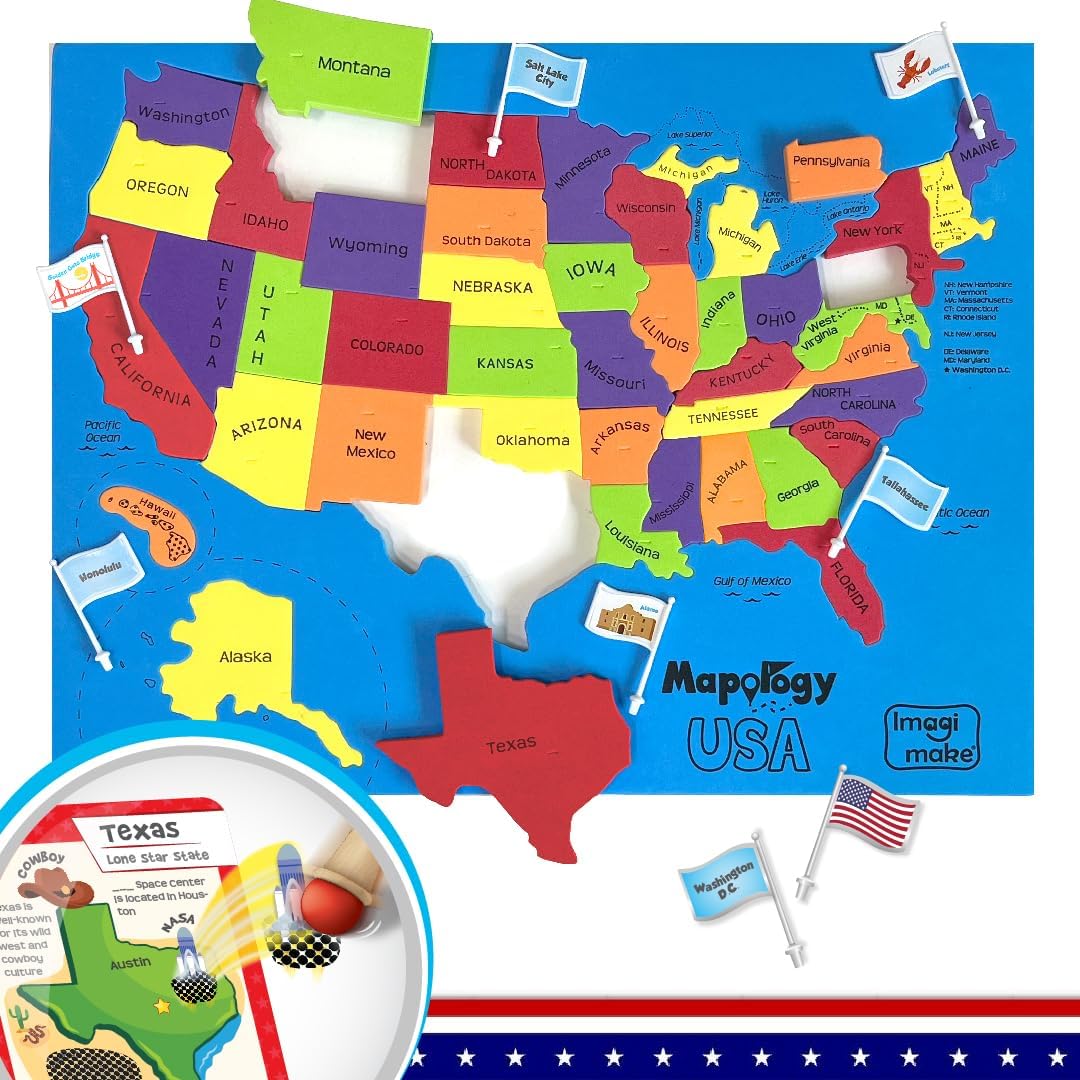 Detalle de Imagimake Mapology US Map Puzzle 50 🧩