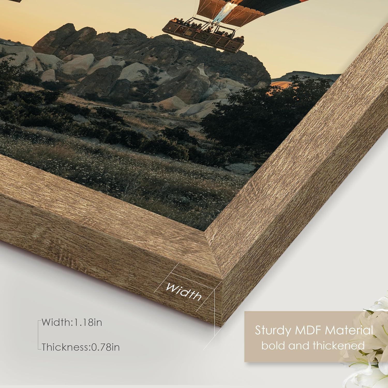 Detalle de Fisnish 24x36 Poster Frame Natural Woodgrain Brown