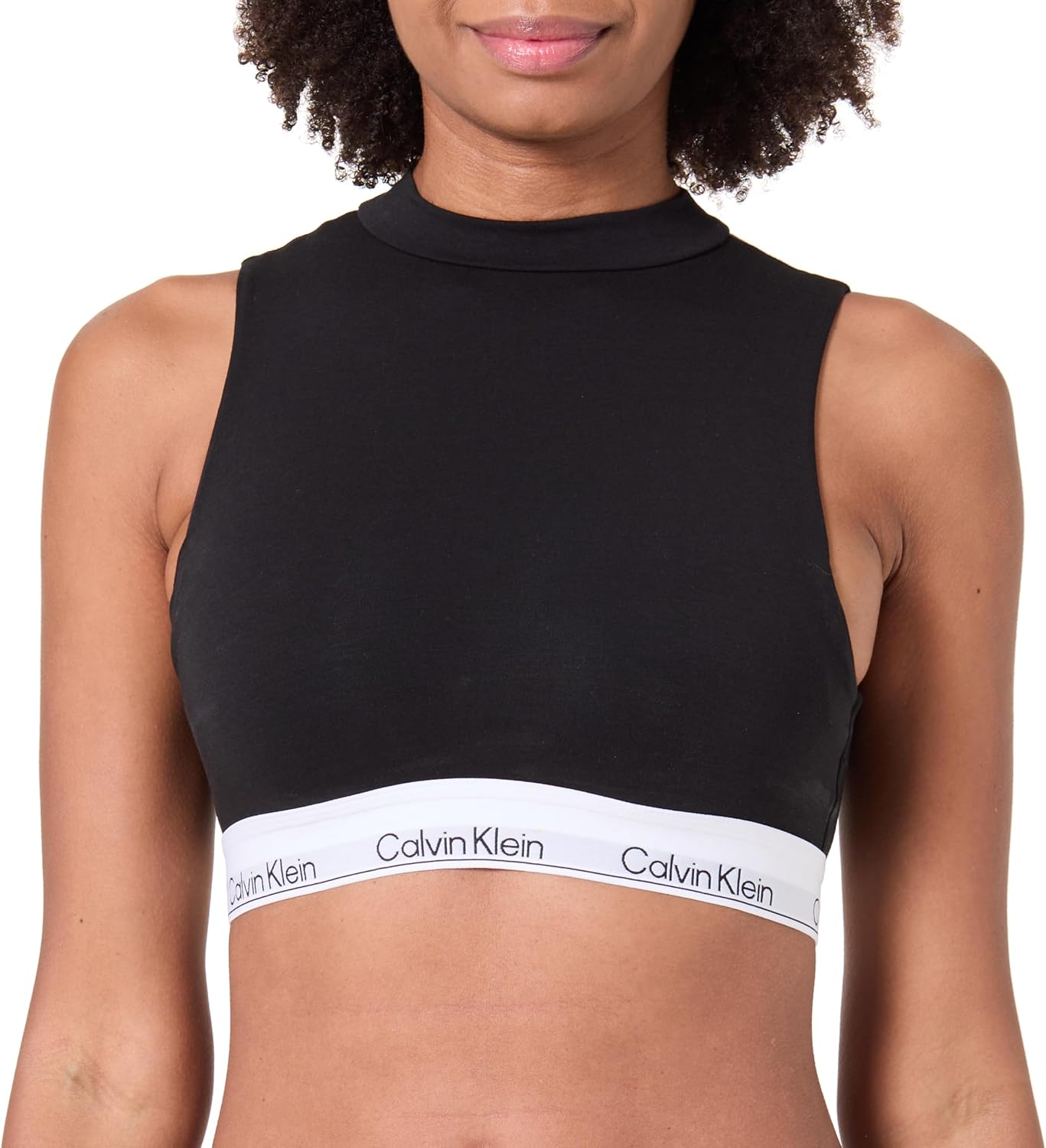 Detalle de Calvin Klein Women's Lightly Lined Mockneck Bralette – Practical Everyday Comfort