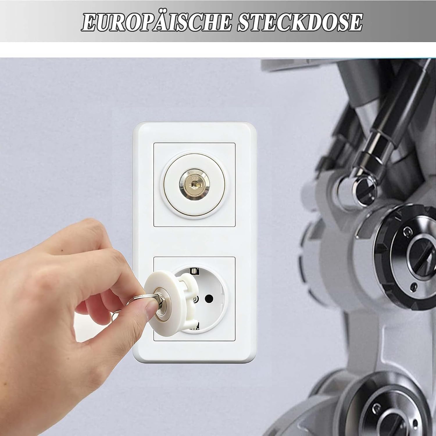 Detalle 2 de SEPOX 2 Stück Steckdosenschloss Weiß 🔒