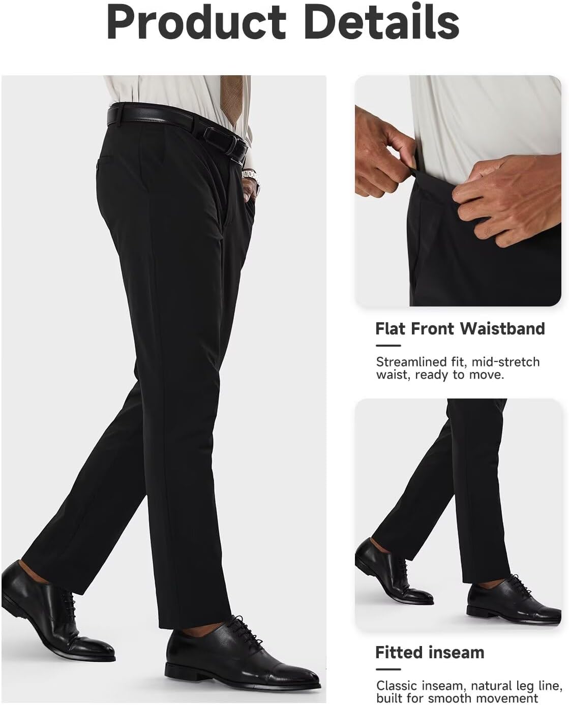 Thumbnail 5 de SNOWTEN Mens Classic Fit Golf Pants Stretch Dress Pants