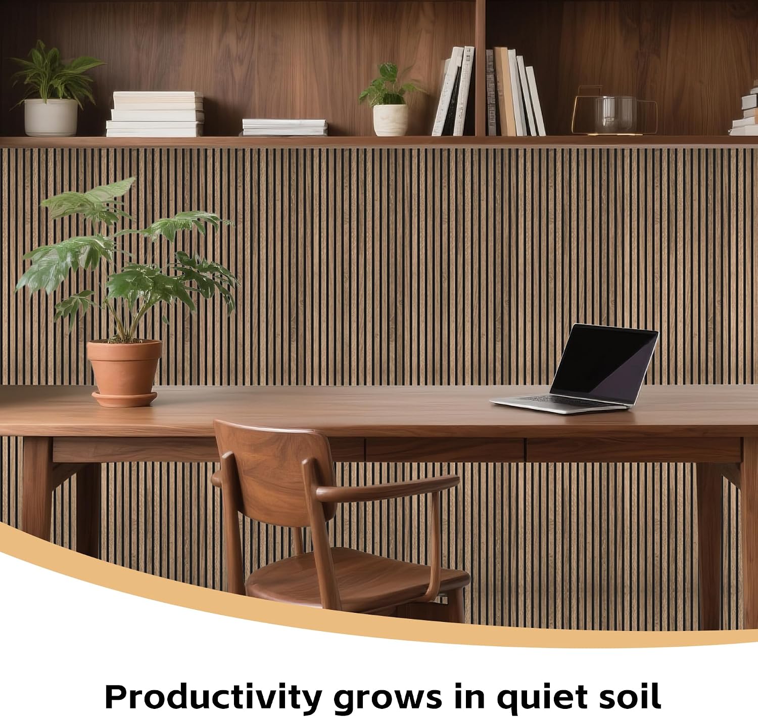 Thumbnail 4 de RITOLLO XYB-Walnut Wood Slat Acoustic Wall Panels, 2-Piece Natural Walnut