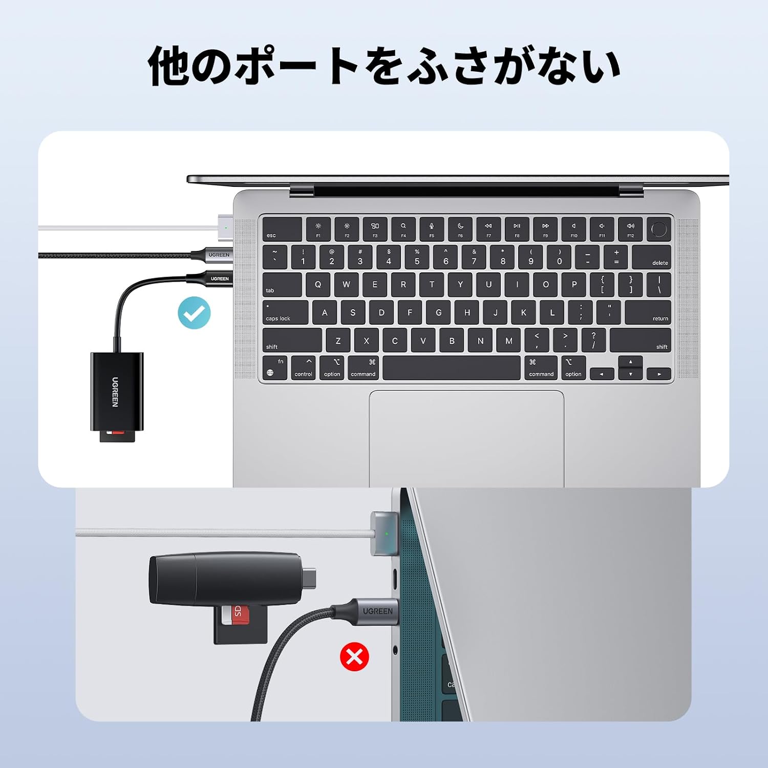 Detalle 2 de UGREEN USB Type-C SDカードリーダー SD/TF同時読み書き・USB 3.0・OTG対応